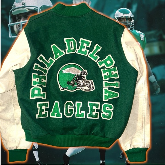 💎 ViNTaGe💎 PHiLaDeLPHiA EaGLeS 🦅 LeTTerMan JaCKeT 🧥 - Picture 3 of 11
